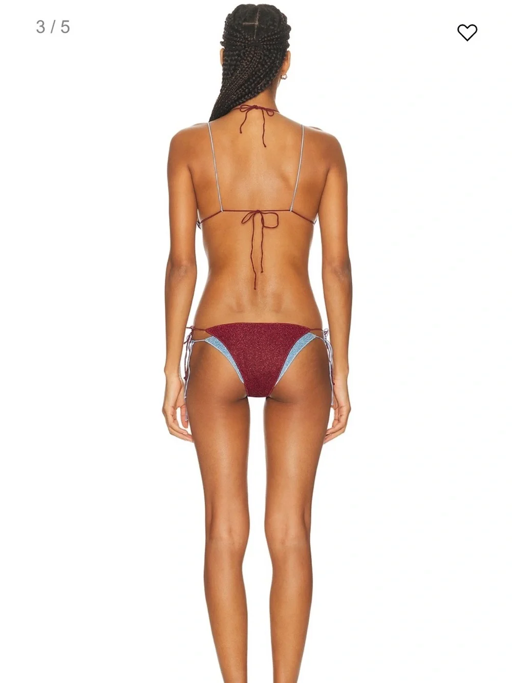 Oseree Lumiere Bicolor Double Kini - Crystal and Burgundy
